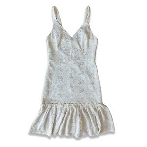 Vintage Freia Cream Lace Midi Fishtail Mermaid Dress Size 6/8 Bridal Shower